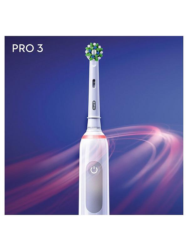 Image 4 of 5 of Oral-B Pro 3 - 3000 Cross Action - White Electric Toothbrush Designed By Braun