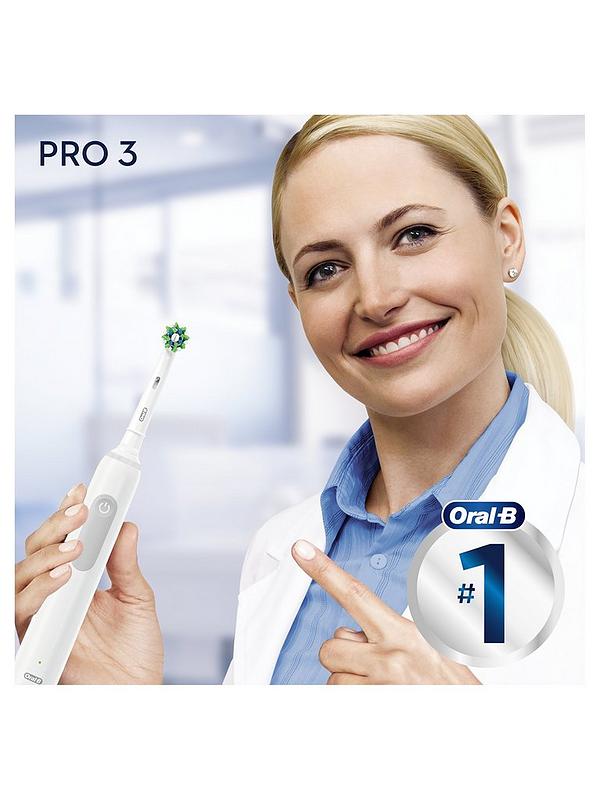 Image 5 of 5 of Oral-B Pro 3 - 3000 Cross Action - White Electric Toothbrush Designed By Braun