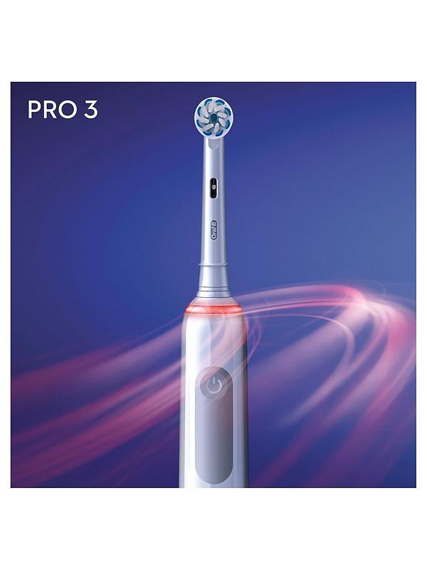 Image 3 of 5 of Oral-B Pro 3 - 3000 Sensitive Clean - White Electric Toothbrush Designed By Braun