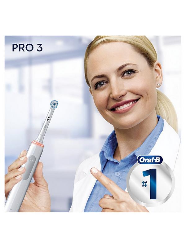 Image 4 of 5 of Oral-B Pro 3 - 3000 Sensitive Clean - White Electric Toothbrush Designed By Braun