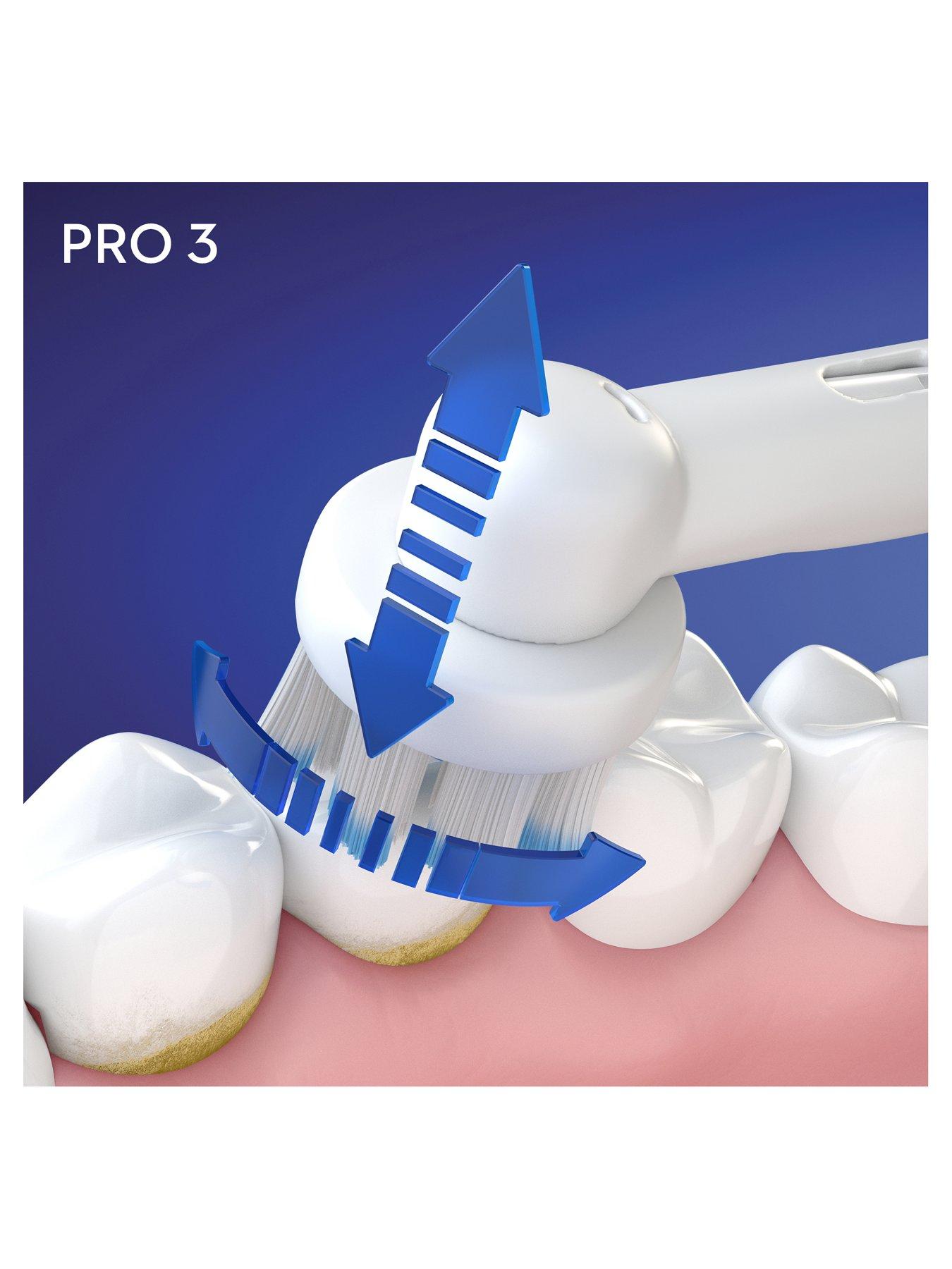 Image 5 of 5 of Oral-B Pro 3 - 3000 Sensitive Clean - White Electric Toothbrush Designed By Braun