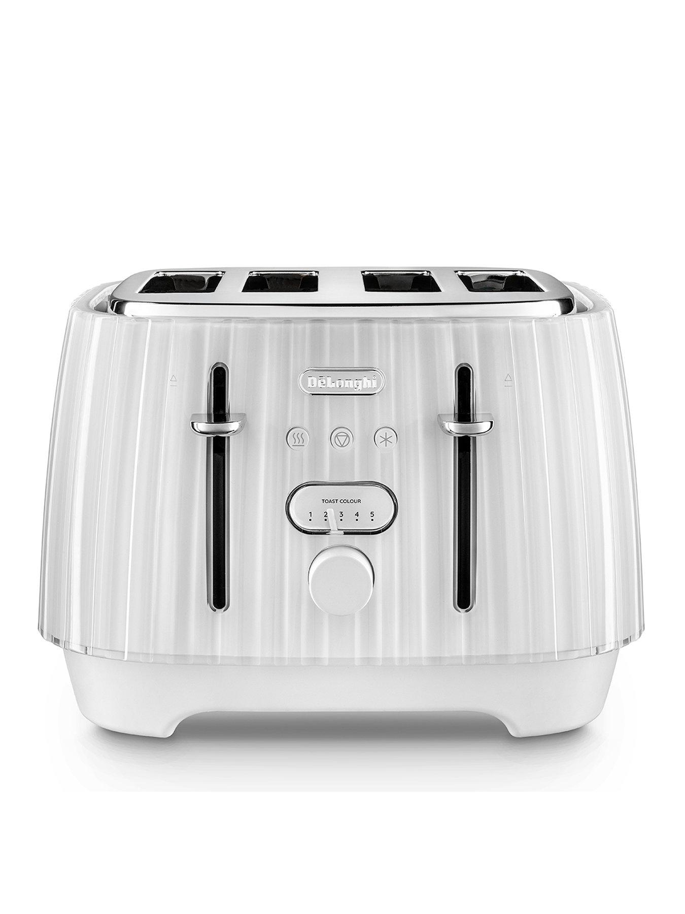 Product photograph of Delonghi Ballerina 4 Slice Toaster - White from very.co.uk