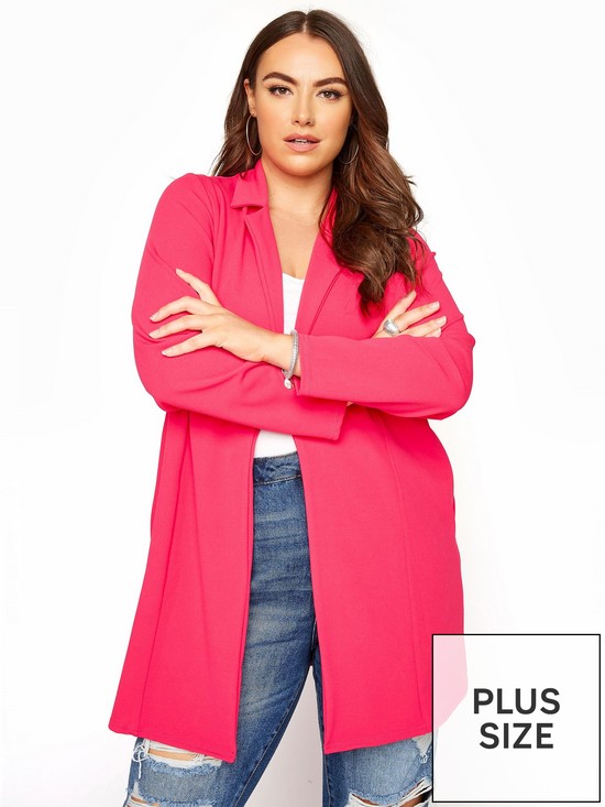 front image of yours-hot-pink-blazer