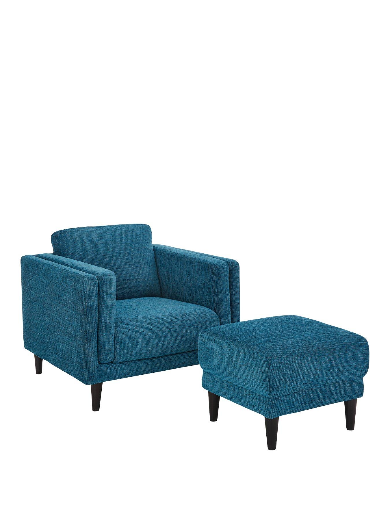 Product photograph of Very Home Ava Fabric Armchair And Footstool from very.co.uk
