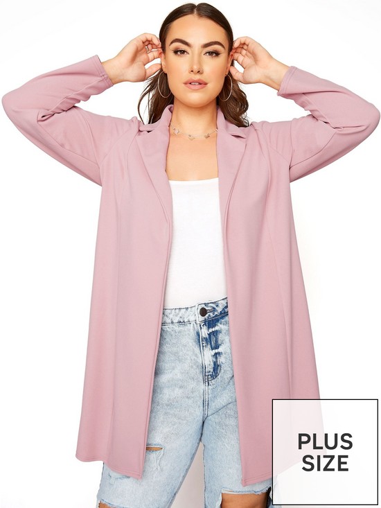 front image of yours-dusky-pink-blazer