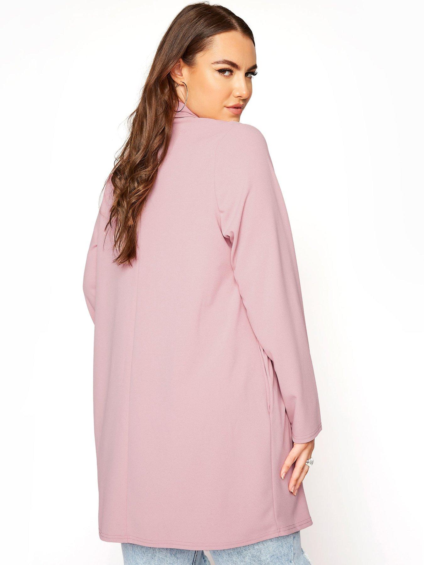 Image 2 of 4 of Yours Curve Dusky Longline Blazer - Pink