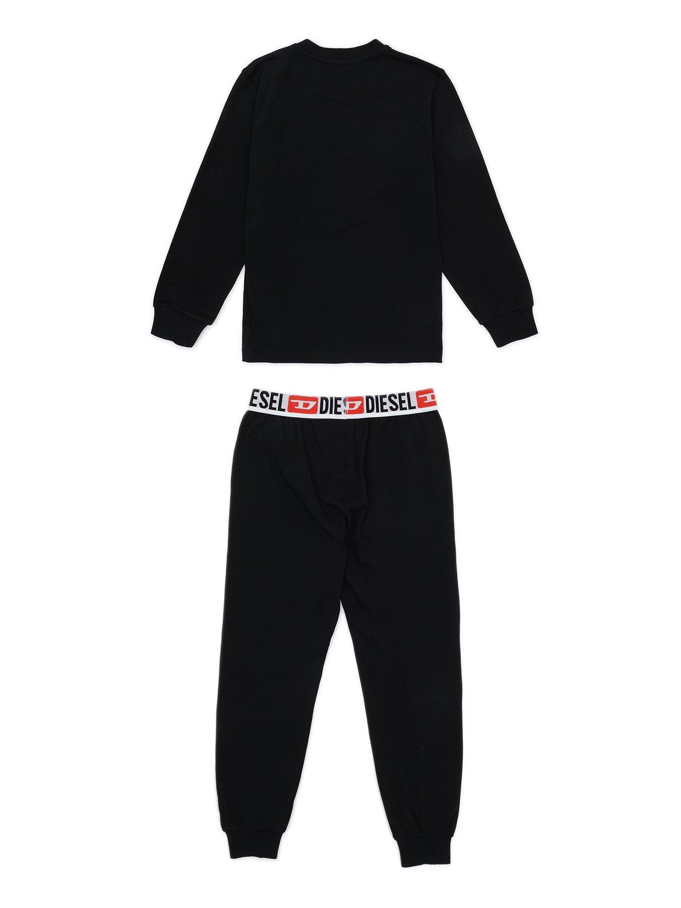  Boys Cut Logo Loungewear Pyjama Set - Black