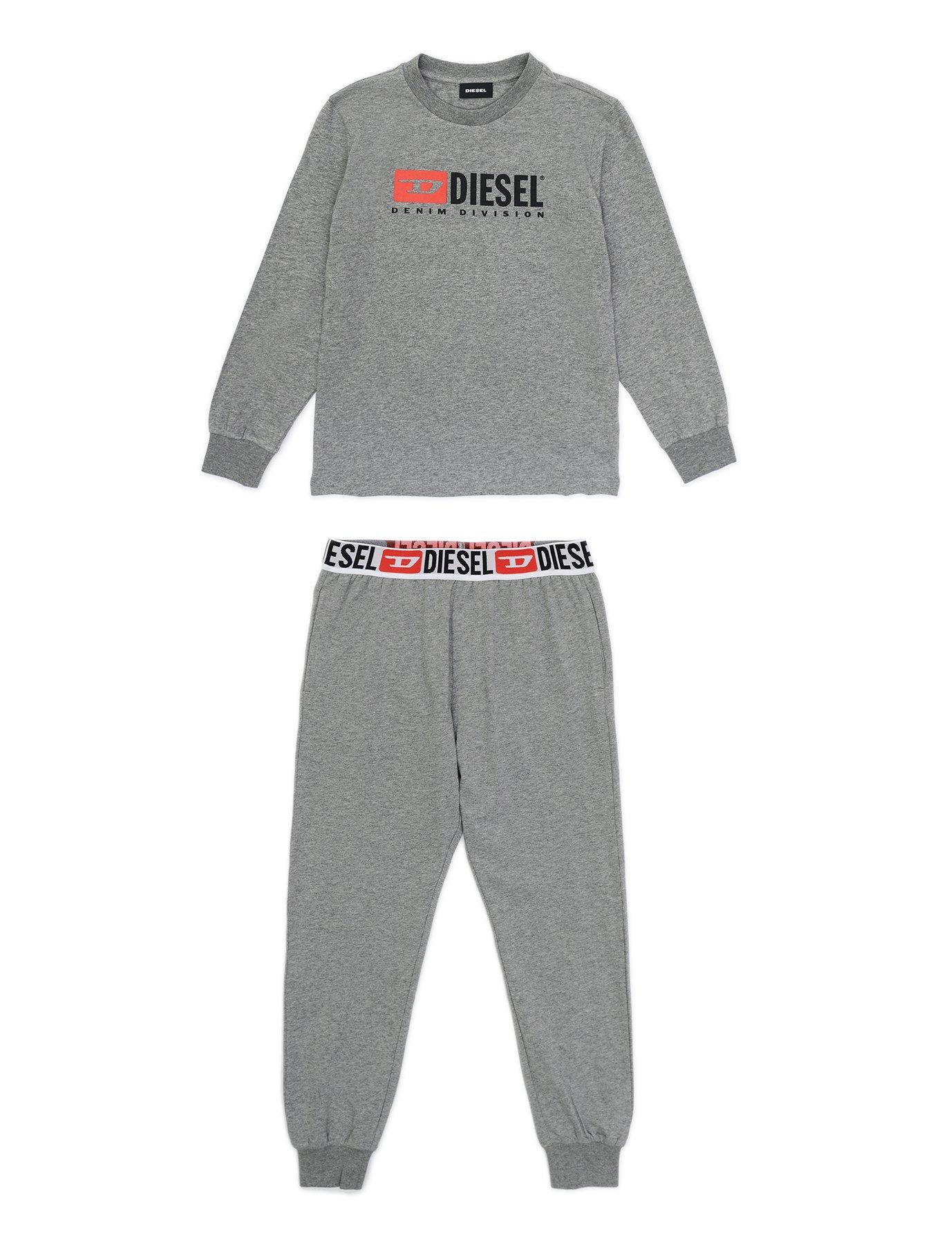 Kids Boys Cut Logo Loungewear Pyjama Set - Dark Grey Marl