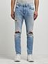 river-island-ripped-knee-skinny-fit-jeans-bluefront