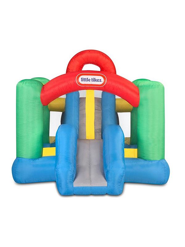 Image 1 of 2 of Little Tikes Jump 'n&nbsp;Double Slide Bouncer - Tall Protective Wall, For Age 3+ - With Storage Bag