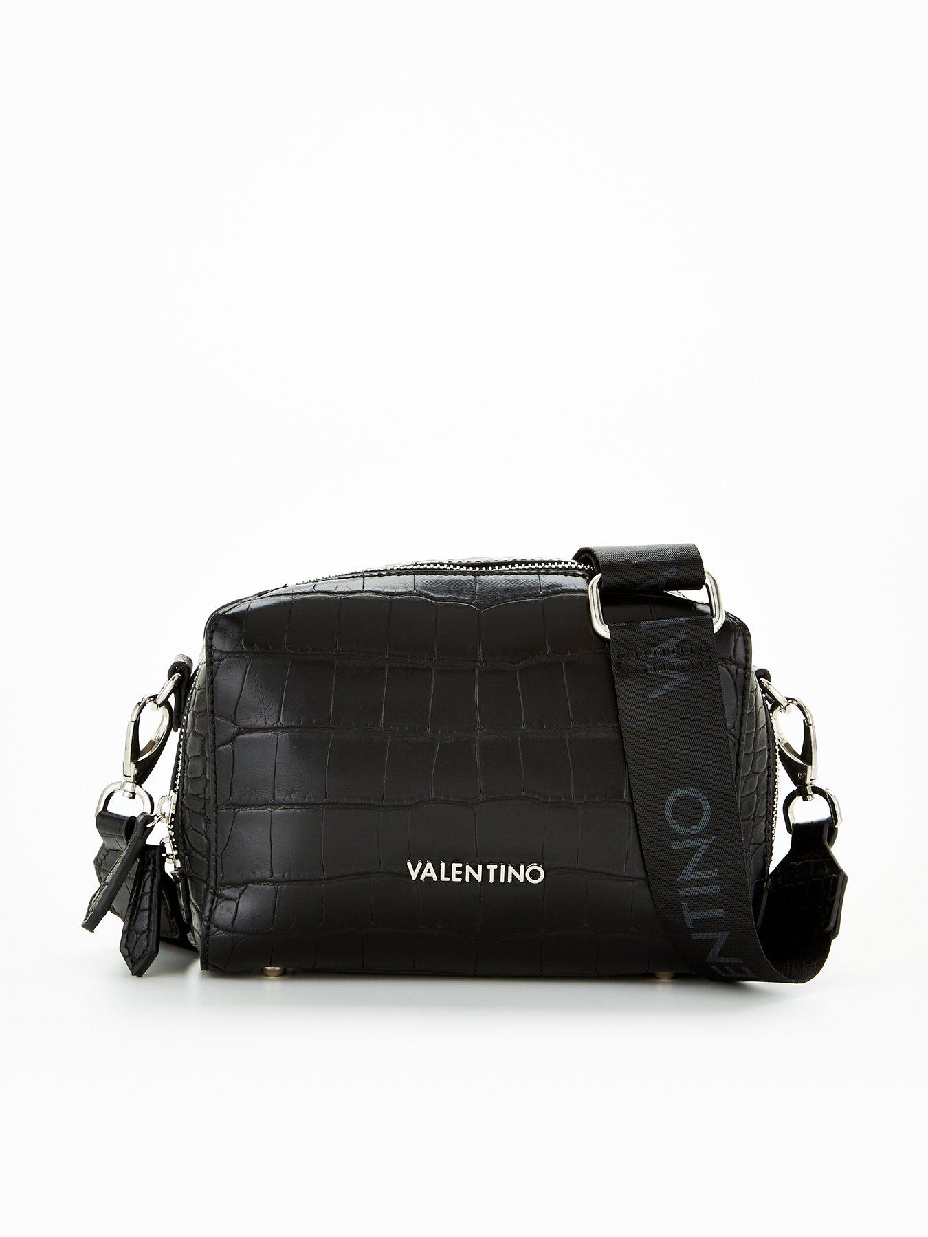 Valentino Pattie Croc Emboss Crossbody- Black Very