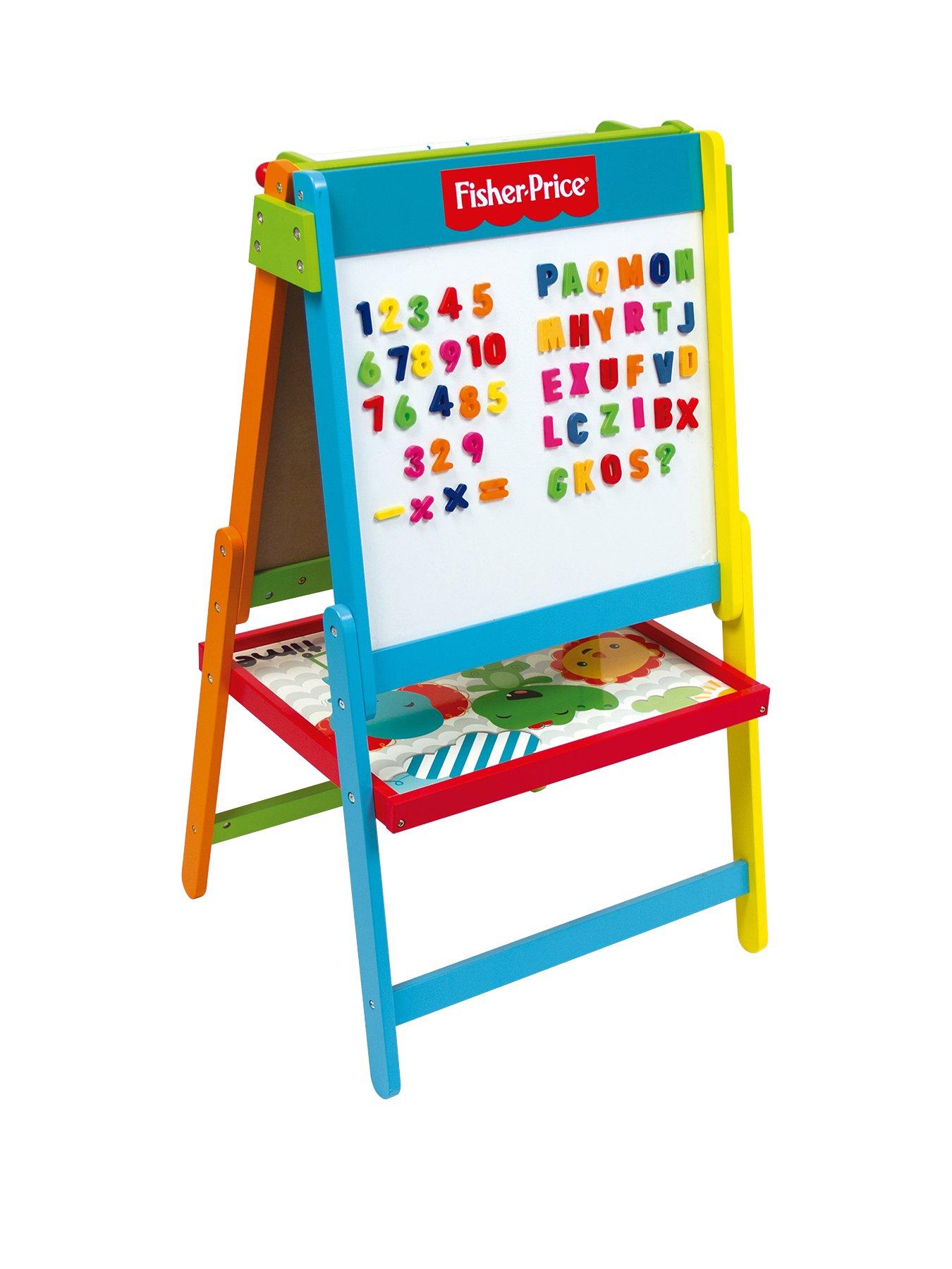 Image 1 of 6 of Fisher-Price Wooden Double Sided Easel With Accessories
