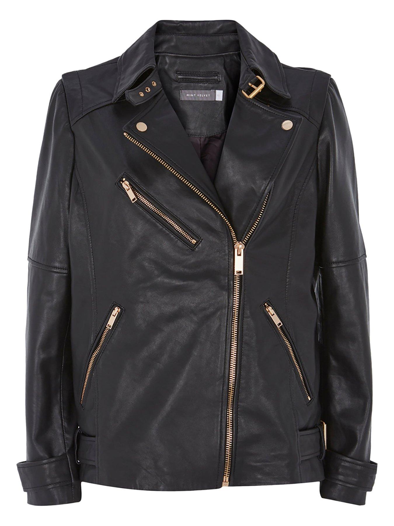 Leather jacket mint velvet hotsell