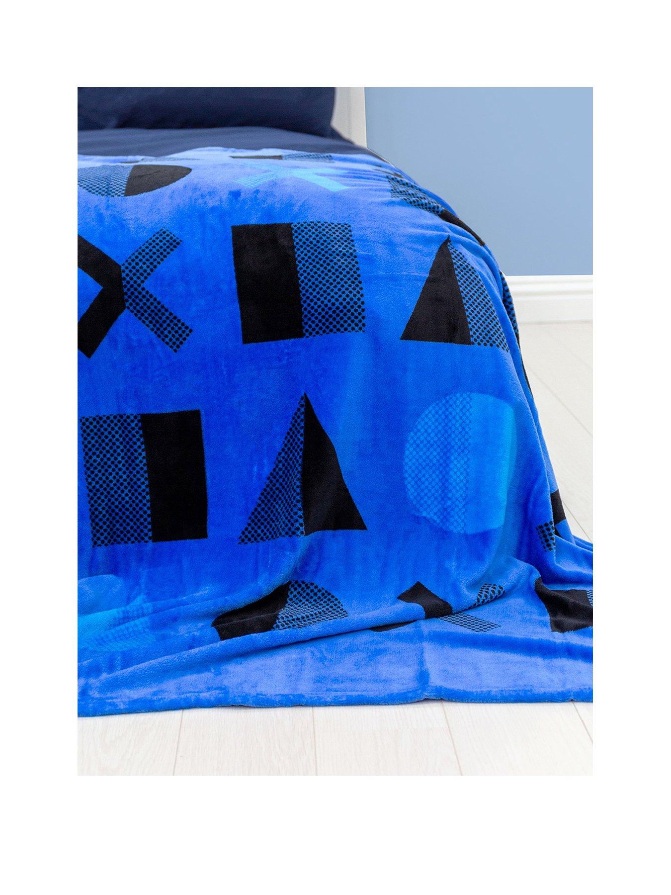 Playstation Dots Fleece Blanket 100 X 150 Cm Blue Very Co Uk