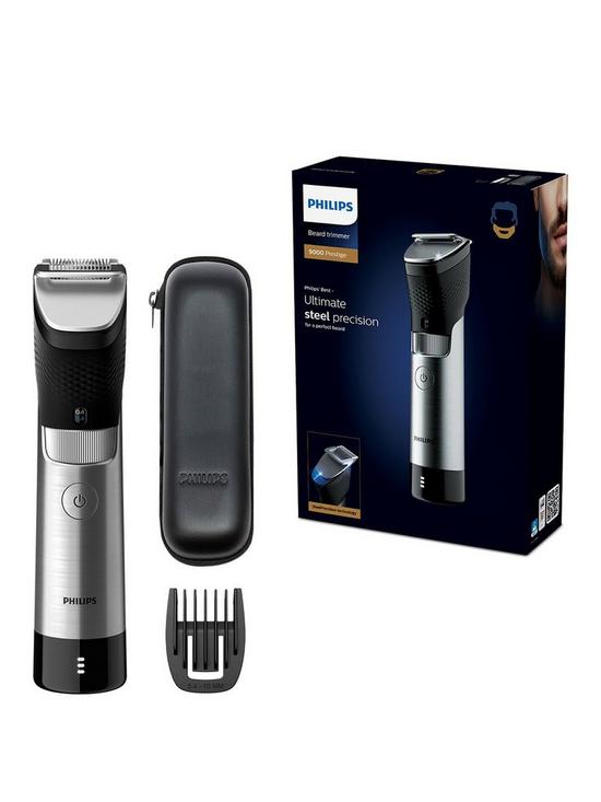 front image of philips-series-9000-prestige-beard-trimmer-with-steel-precision-technology-and-beardnbspadapt-sensor-bt981013
