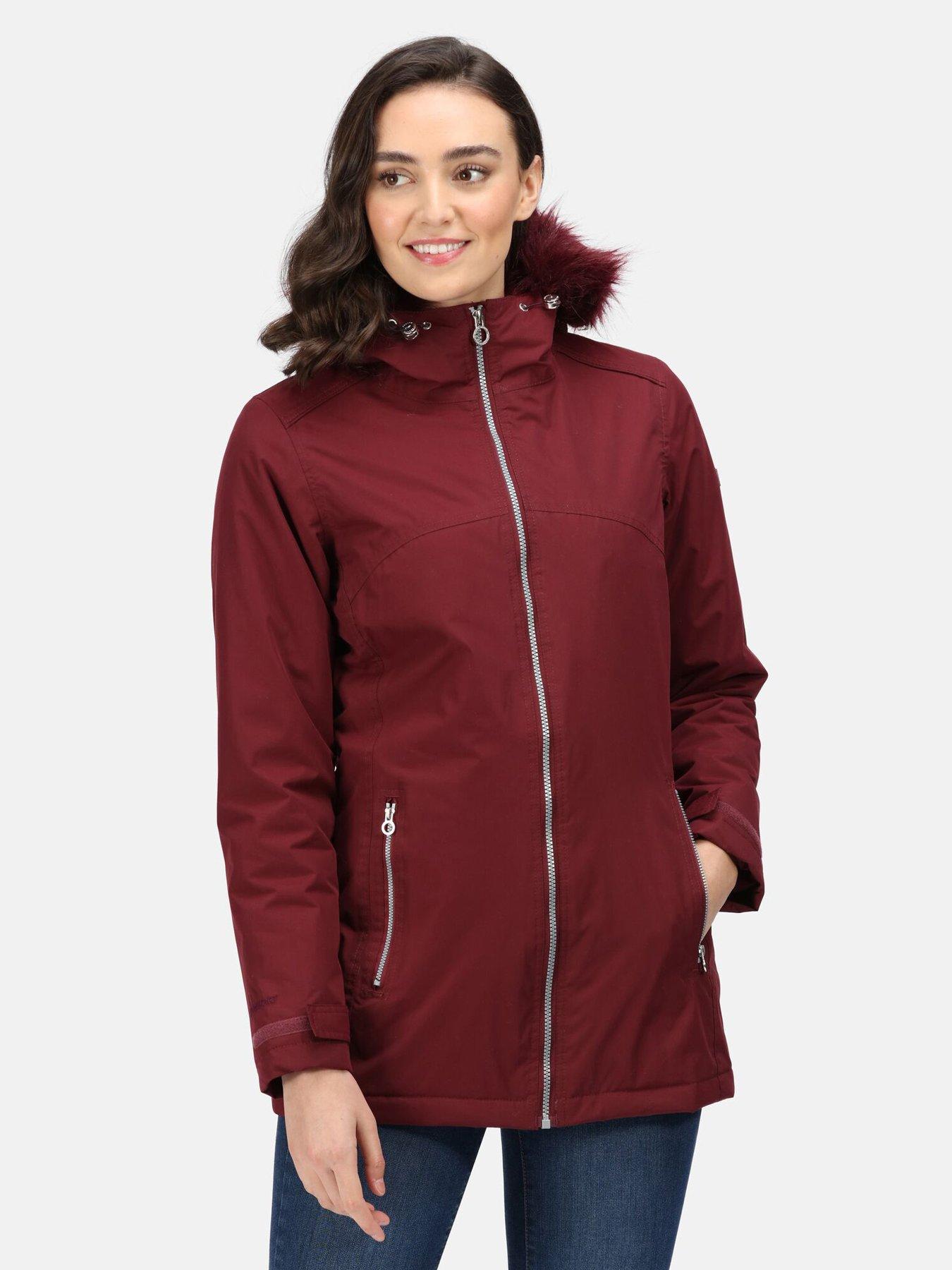 Regatta Myla Waterproof Insulated Jacket Claret very.co.uk