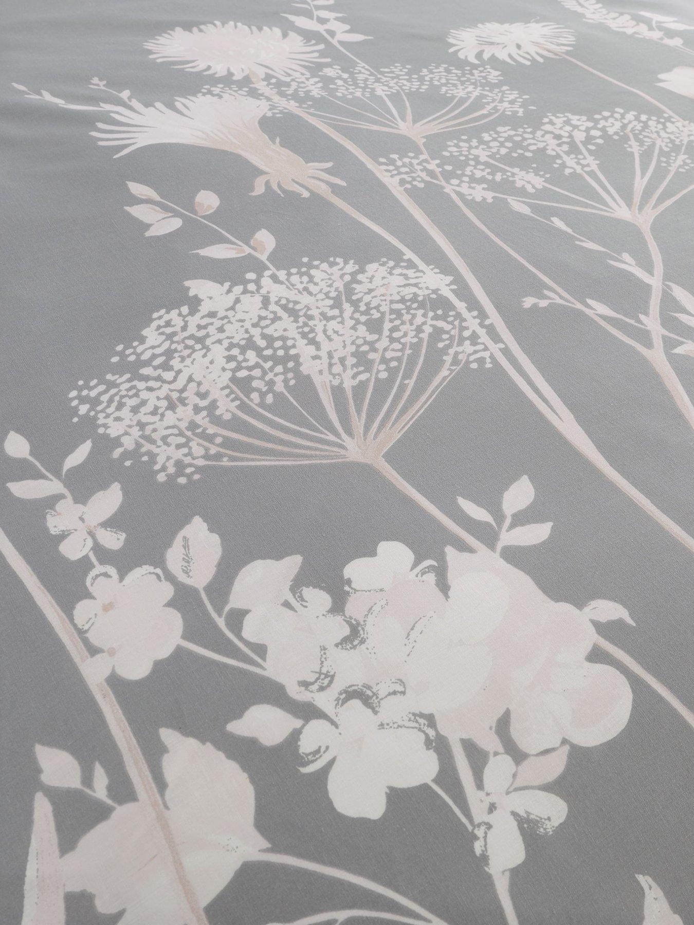 Image 5 of 6 of Catherine Lansfield Meadowsweet Floral Duvet Cover Set - Grey Pink