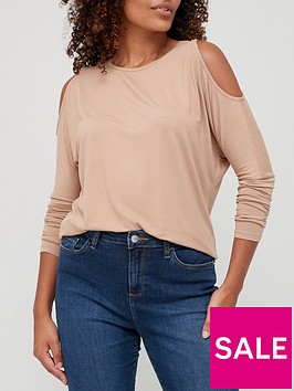 v-by-very-cut-out-cold-shoulder-long-sleeve-top-camel