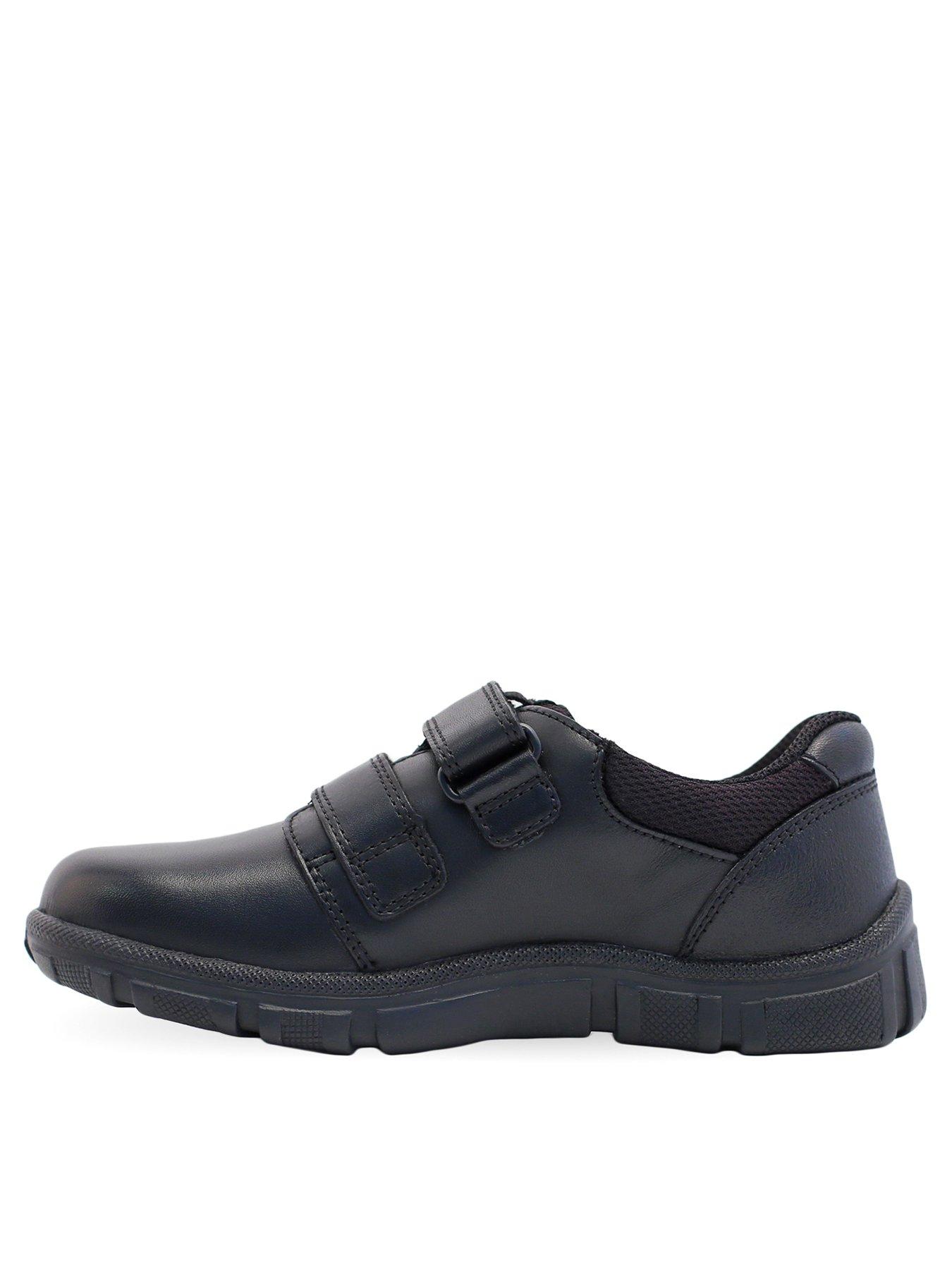 Image 2 of 4 of Start-rite Origin Black Leather Double Rip Tape Boys School Shoes