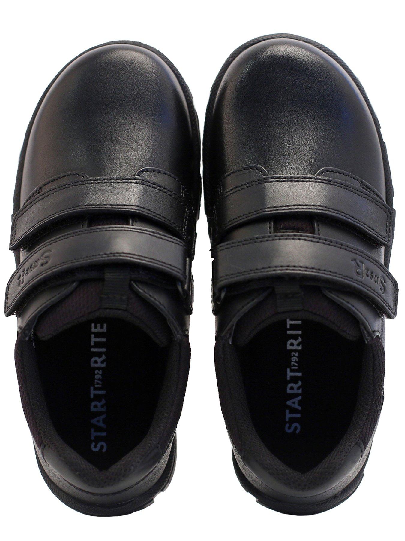 Image 3 of 4 of Start-rite Origin Black Leather Double Rip Tape Boys School Shoes