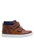  image of start-rite-discovernbspleather-double-riptape-padded-ankle-hi-top-trainers-soft-tannbsp