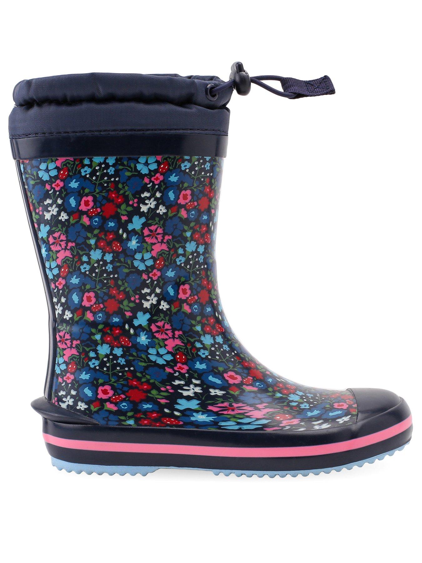 Girls floral wellies best sale