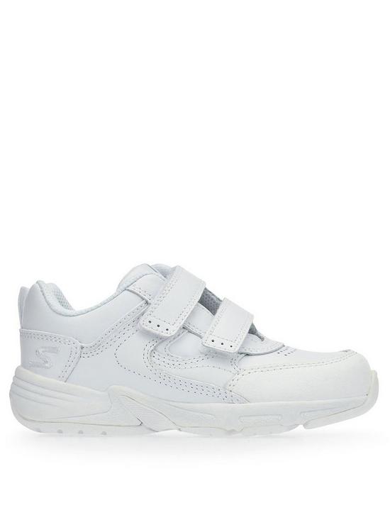 front image of start-rite-meteornbspdouble-riptape-lightweight-school-trainers-white-leather