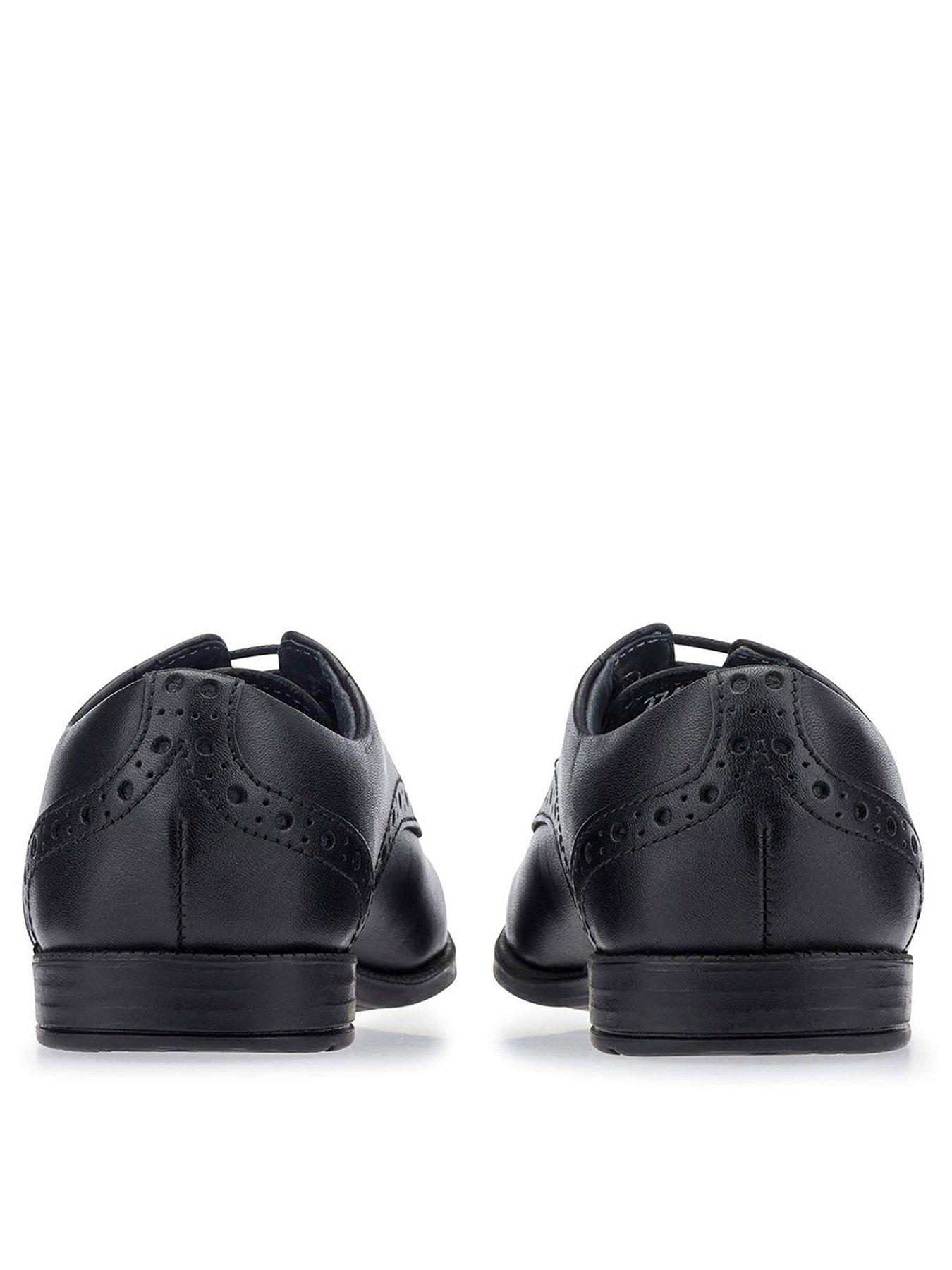School & uniform Brogue Vegan Senior Shoe - Black Synthetic