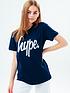 hype-unisex-core-kids-script-t-shirt-navyfront