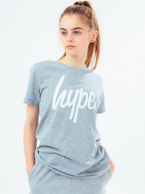 hype-unisex-core-kids-script-t-shirt-grey-marl