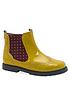  image of start-rite-chelsea-patent-leather-spotty-girls-zip-up-boots-yellow