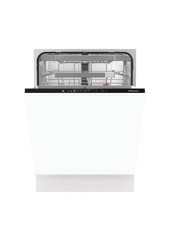front image of hisense-hv672c60uk-fully-integrated-16-placenbspstandard-dishwasher-black-control-panel