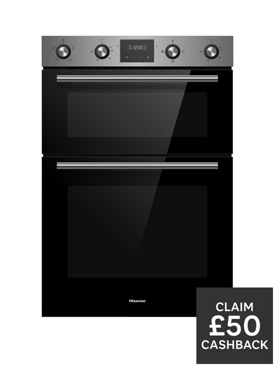 front image of hisense-bid99222cxuknbspbuilt-in-electricnbspdouble-oven-with-catalytic-linersnbsp--stainless-steel
