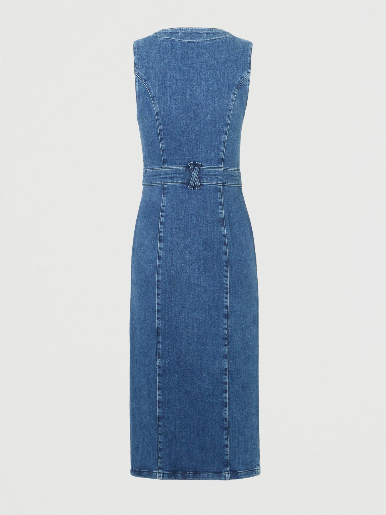michelle keegan stretch denim pencil dress