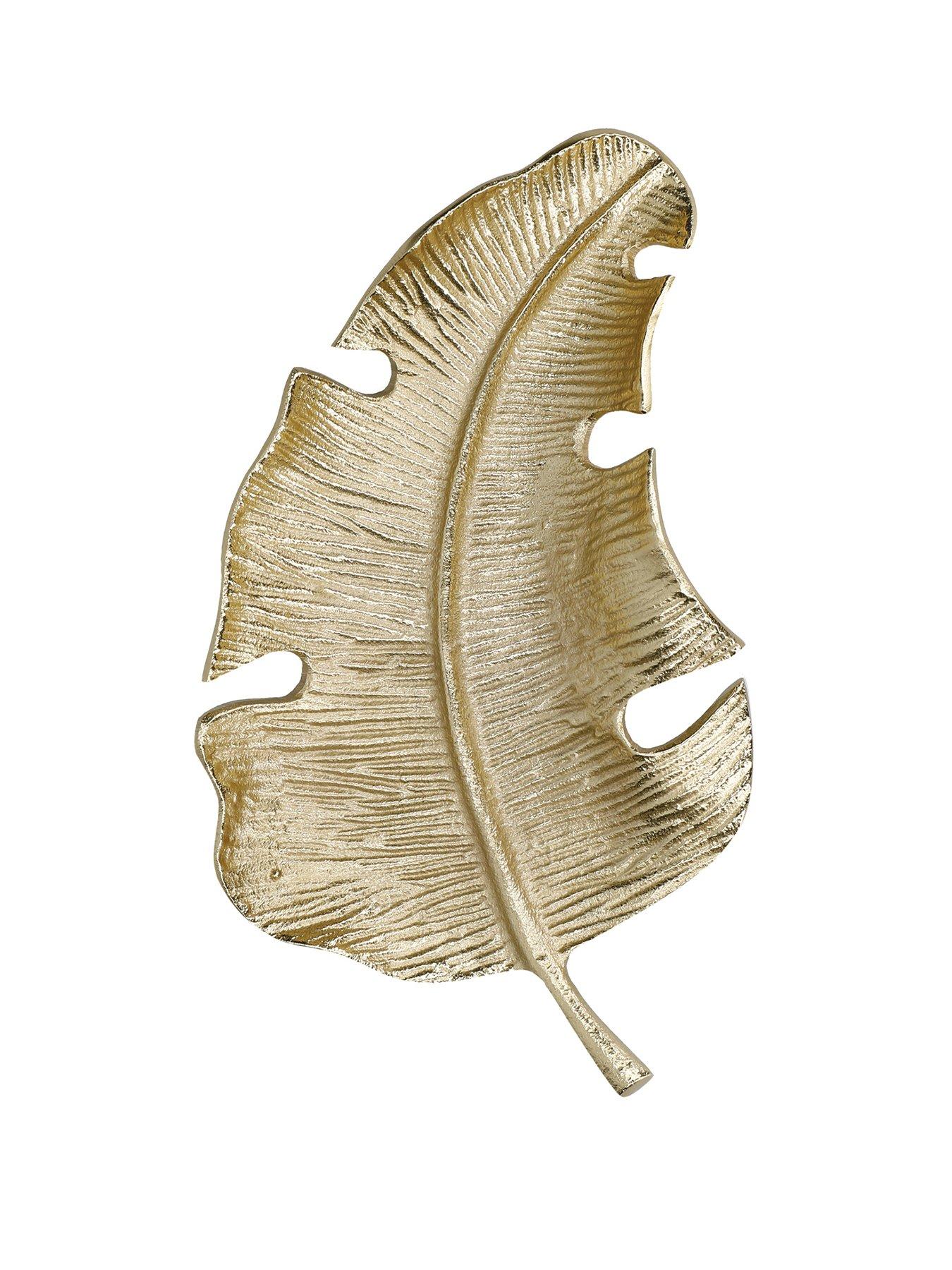 Product photograph of Artesa Brass Leaf Serving Platter from very.co.uk