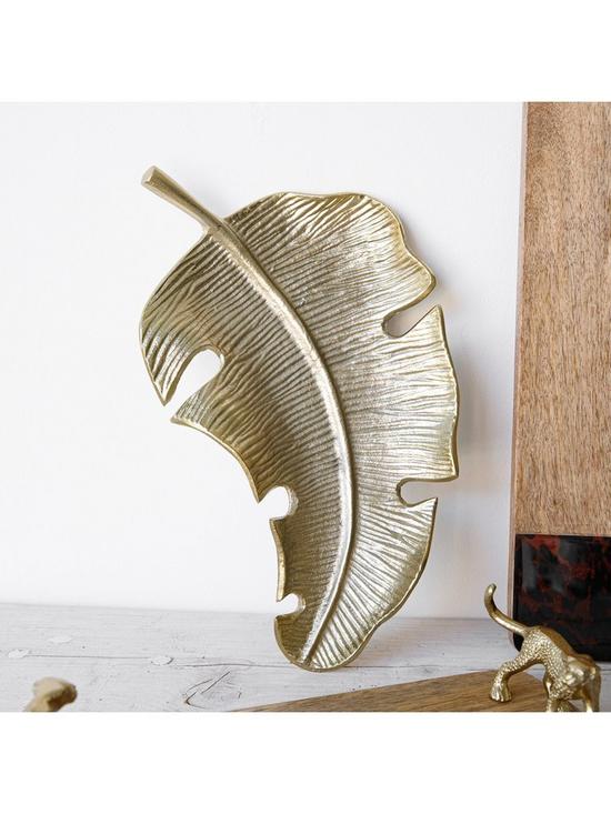stillFront image of artesa-brass-leaf-serving-platter