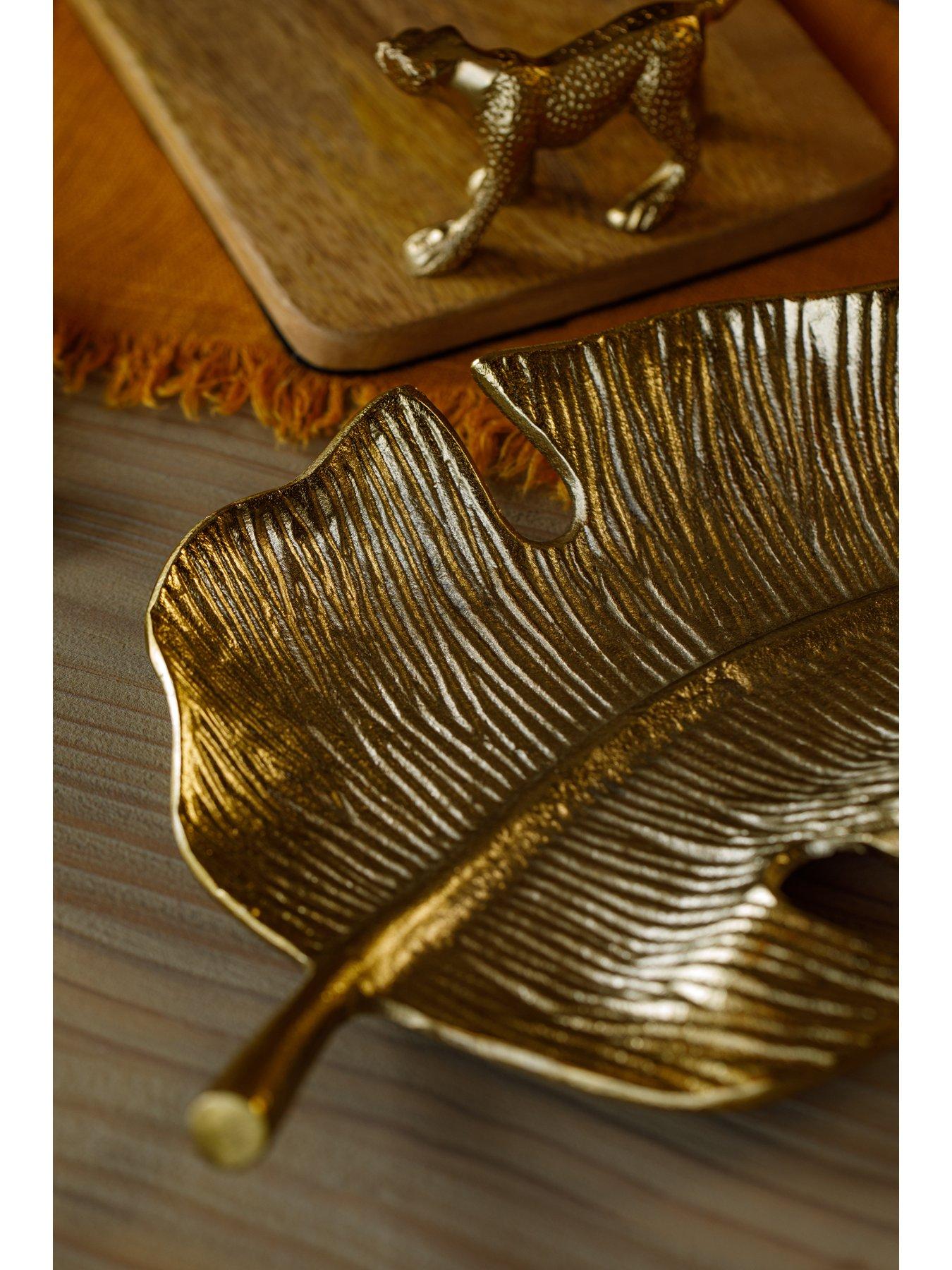 Image 6 of 7 of Artesa Brass Leaf Serving Platter