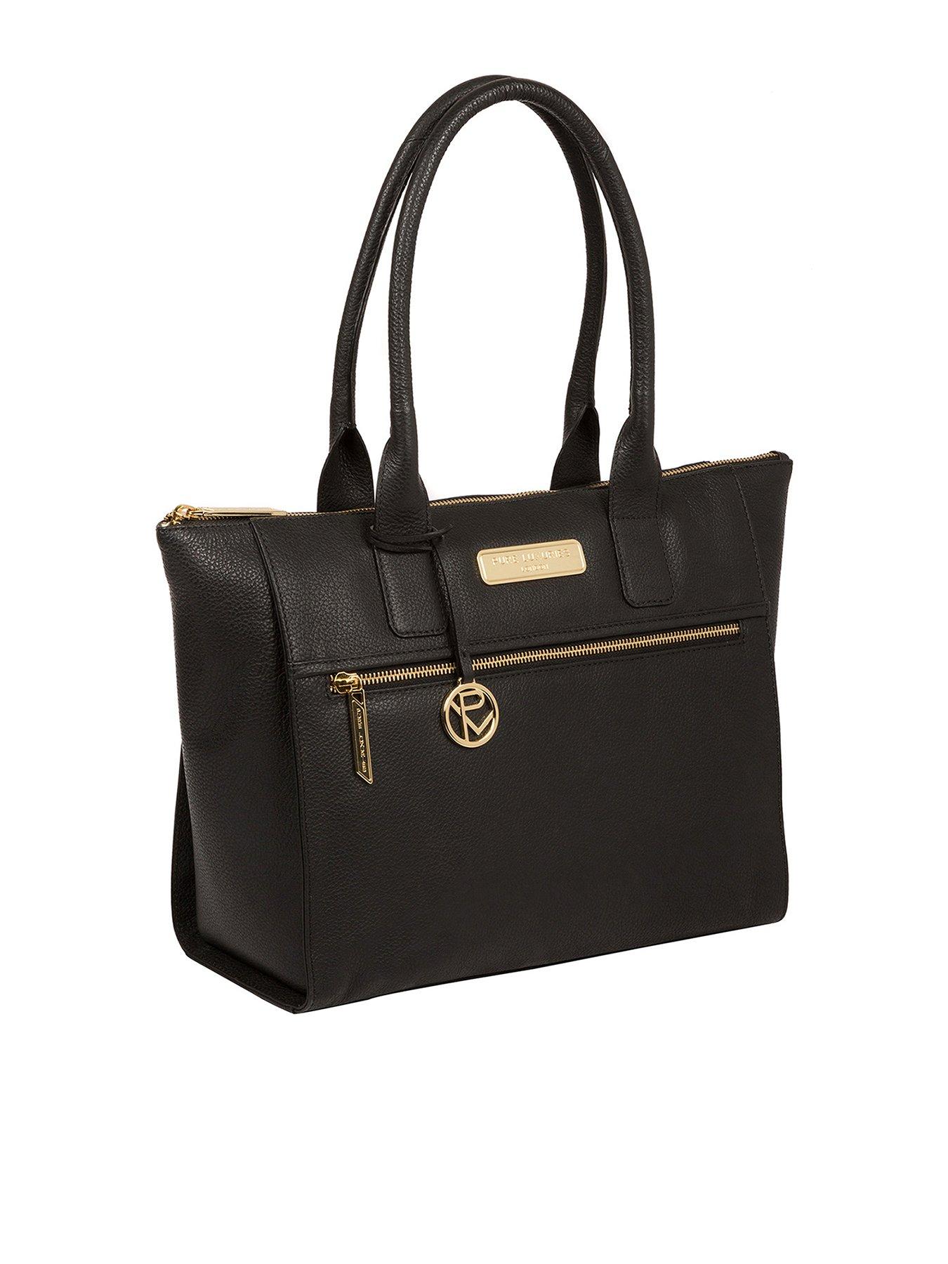 Bags & Purses Faye Zip Top Leather Tote Bag - Black