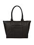  image of pure-luxuries-london-faye-zip-top-leather-tote-bag-black