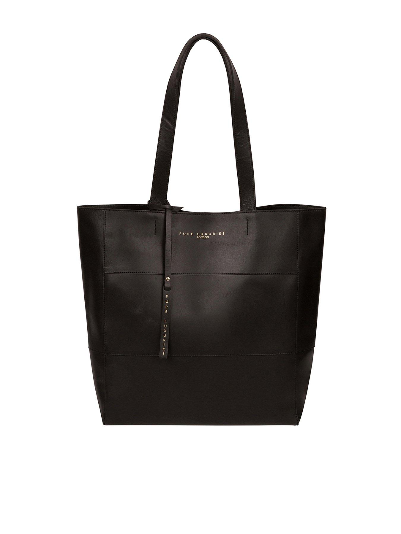 Women Exclusive Ashurst Large Open Top Leather Tote Bag - Black