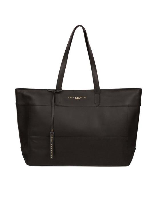 front image of pure-luxuries-london-exclusivenbspmilton-large-zip-top-leather-tote-bag-black