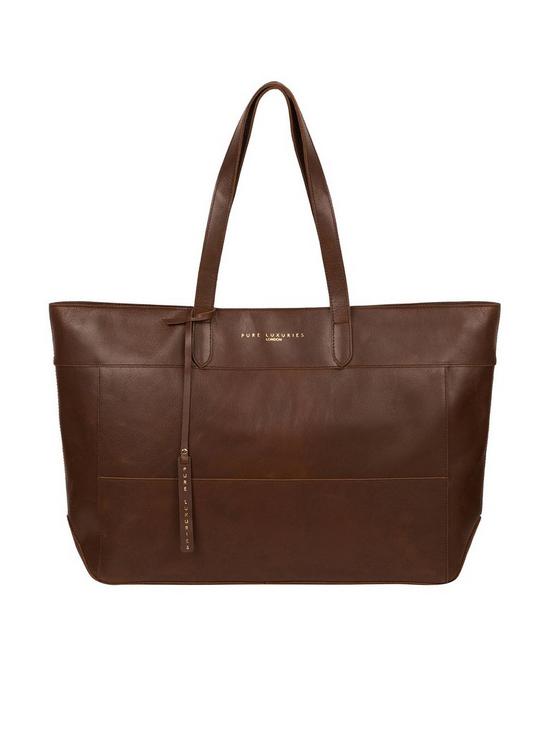 front image of pure-luxuries-london-exclusivenbspmilton-large-zip-top-leather-tote-bag-chestnut