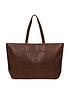 image of pure-luxuries-london-exclusivenbspmilton-large-zip-top-leather-tote-bag-chestnut