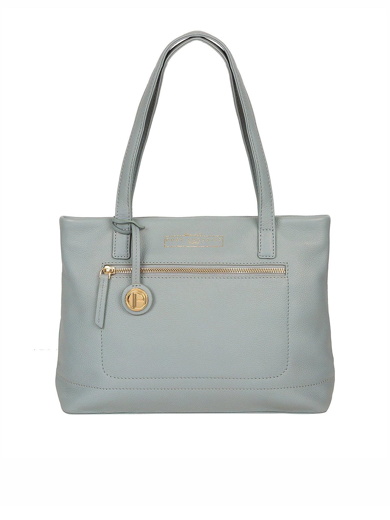 Adley Zip Top Leather Handbag Blue