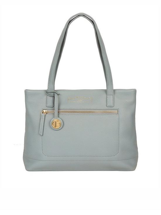 front image of pure-luxuries-london-adley-zip-top-leather-handbag-blue
