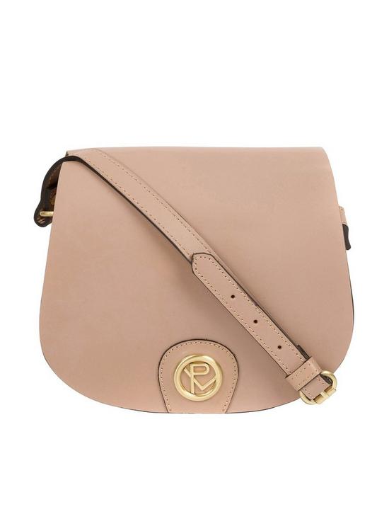 front image of pure-luxuries-london-coniston-small-flap-over-leather-crossbody-bag-pink