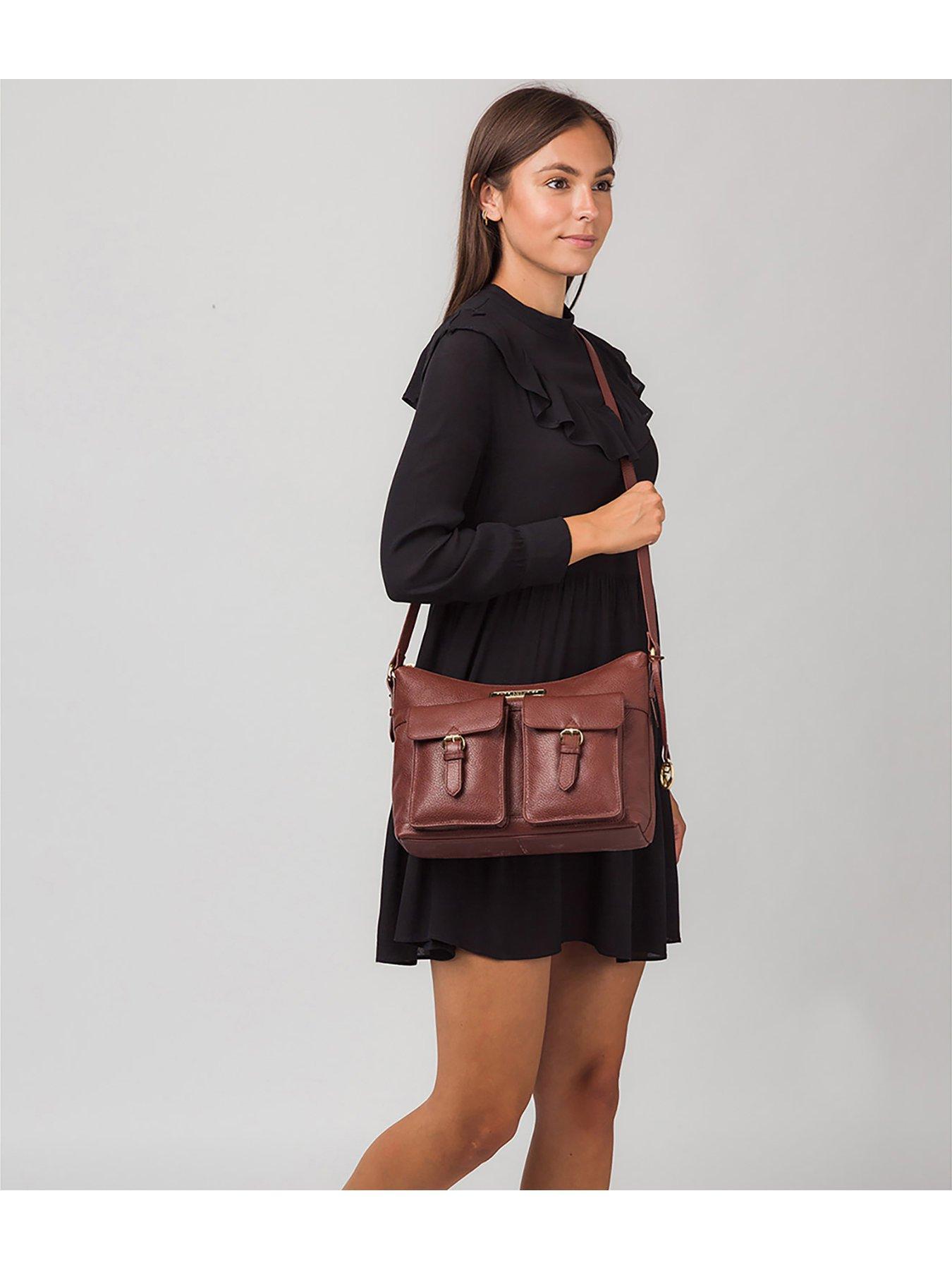 Bags & Purses Jenna Zip Top Leather Crossbody Bag - Chestnut