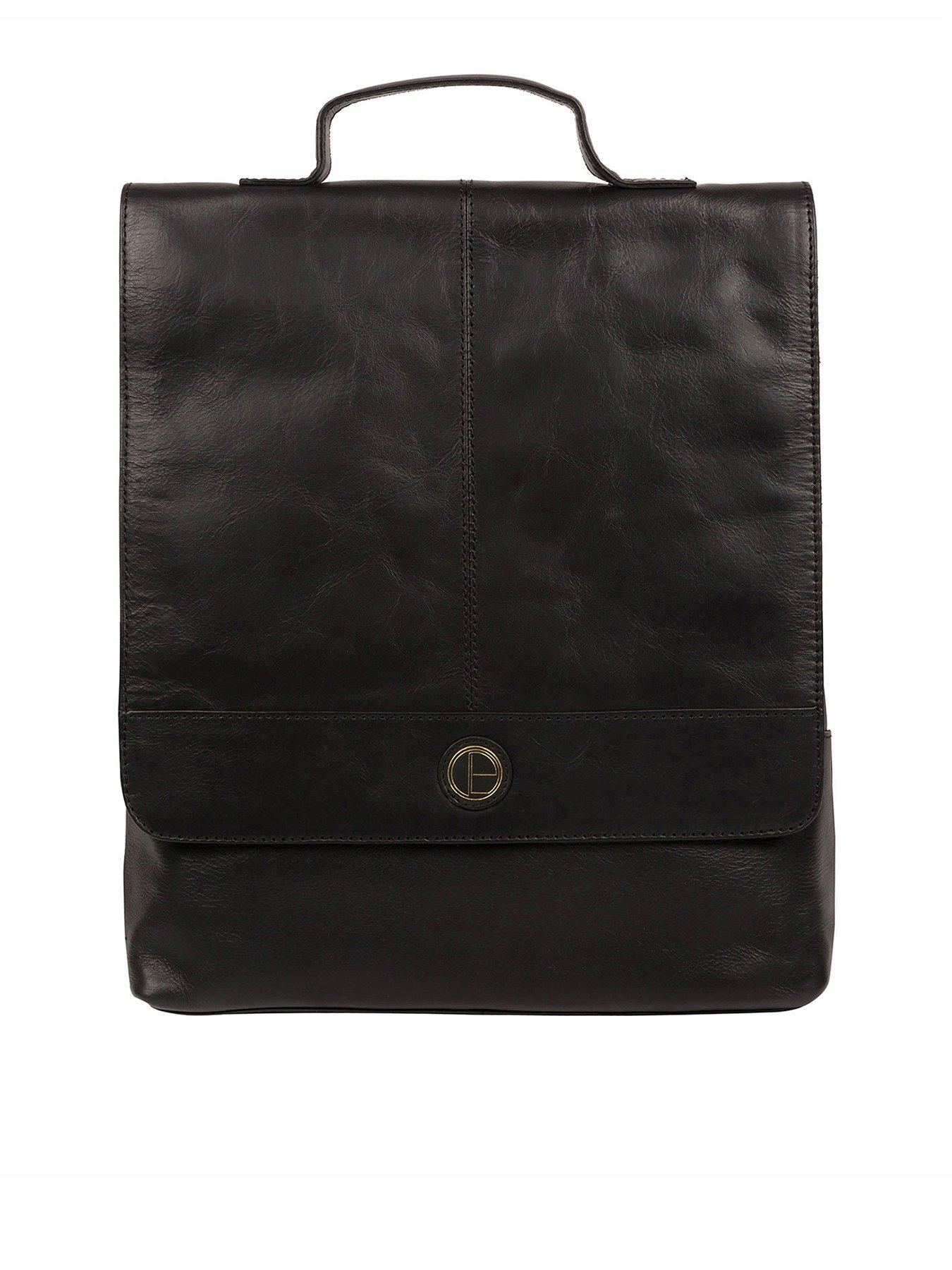 Bags & Purses Pembroke Flap Over Leather Backpack - Black