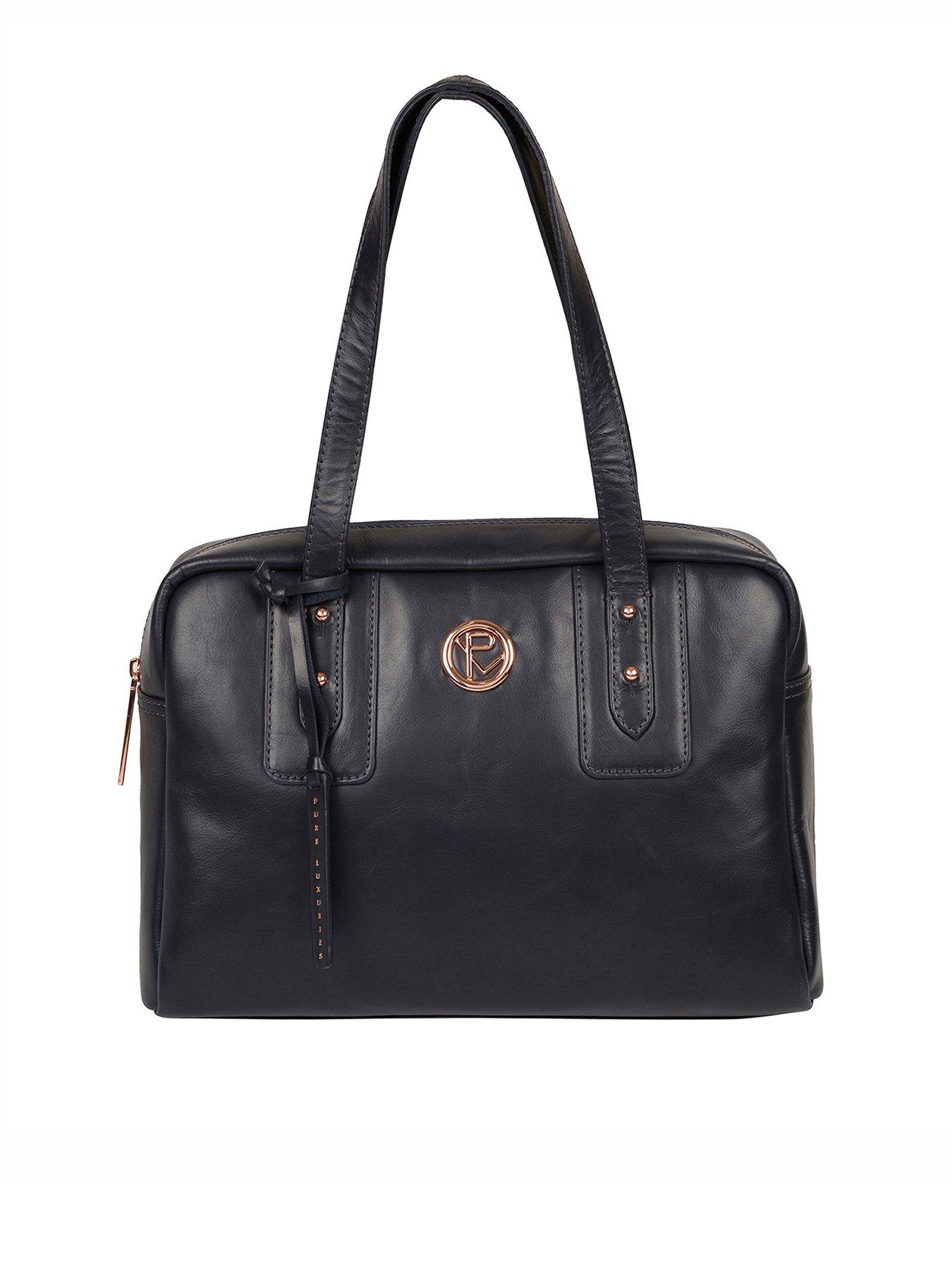 Bags & Purses Madox Zip Top Leather Handbag - Navy
