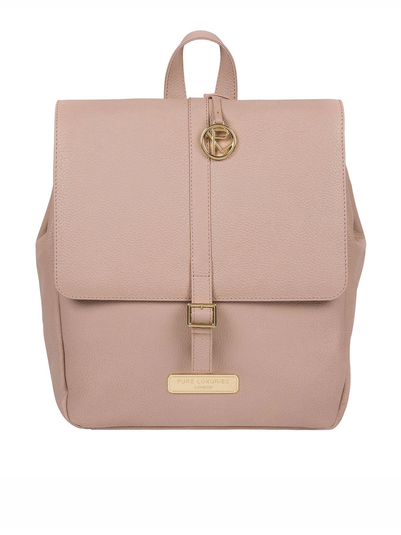  Daisy Flap Over Leather Backpack - Pink